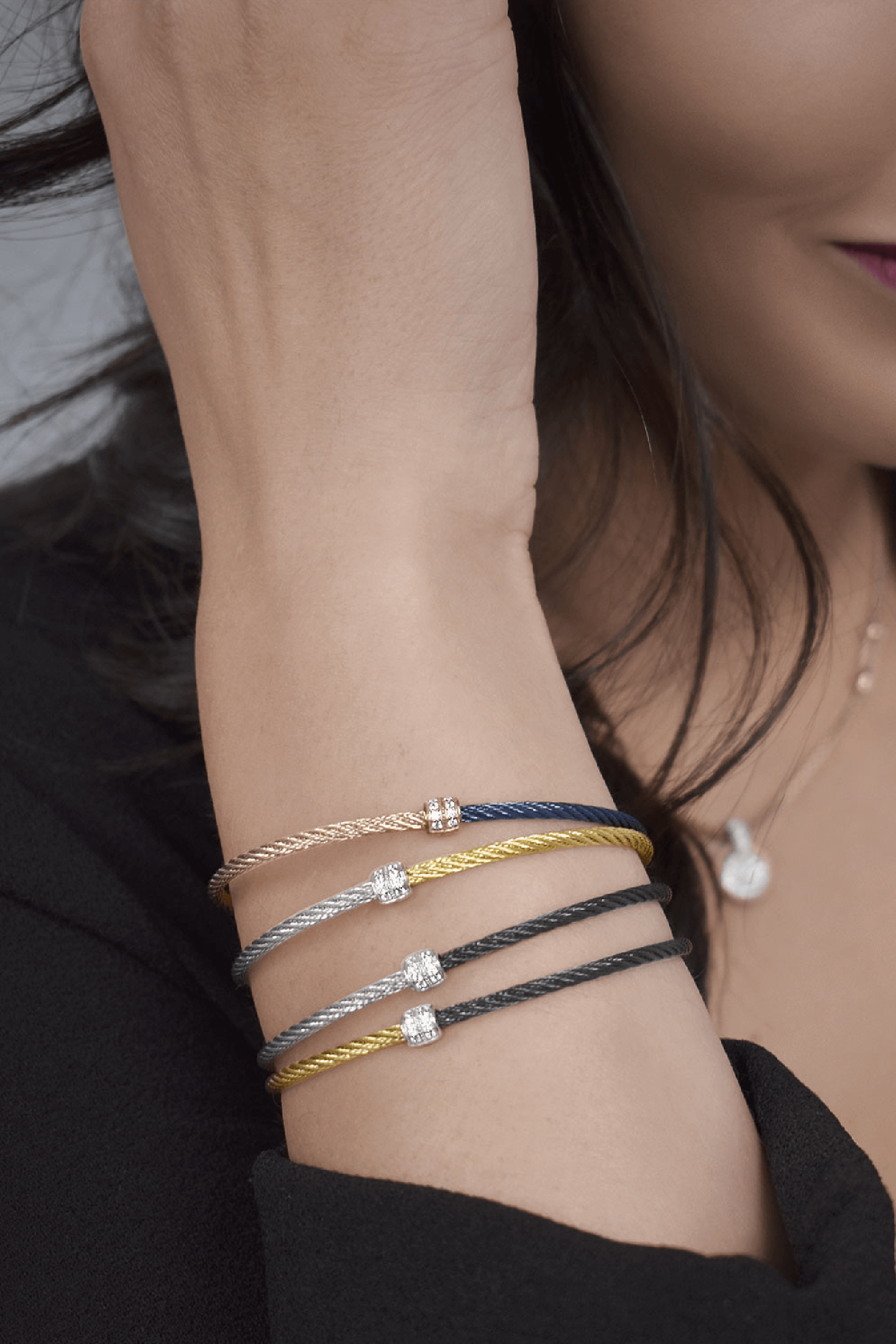 ALOR Colorblock Barrel Stackable Bracelet