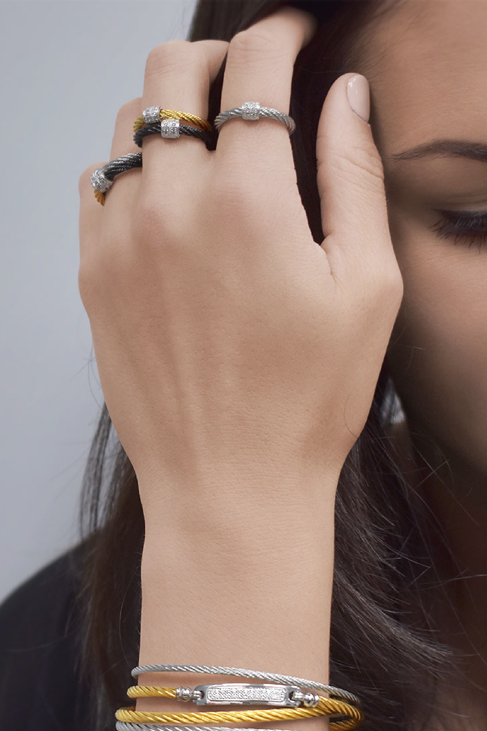 ALOR Colorblock Barrel Stackable Ring