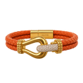 Equine Diamond Leather Bangle