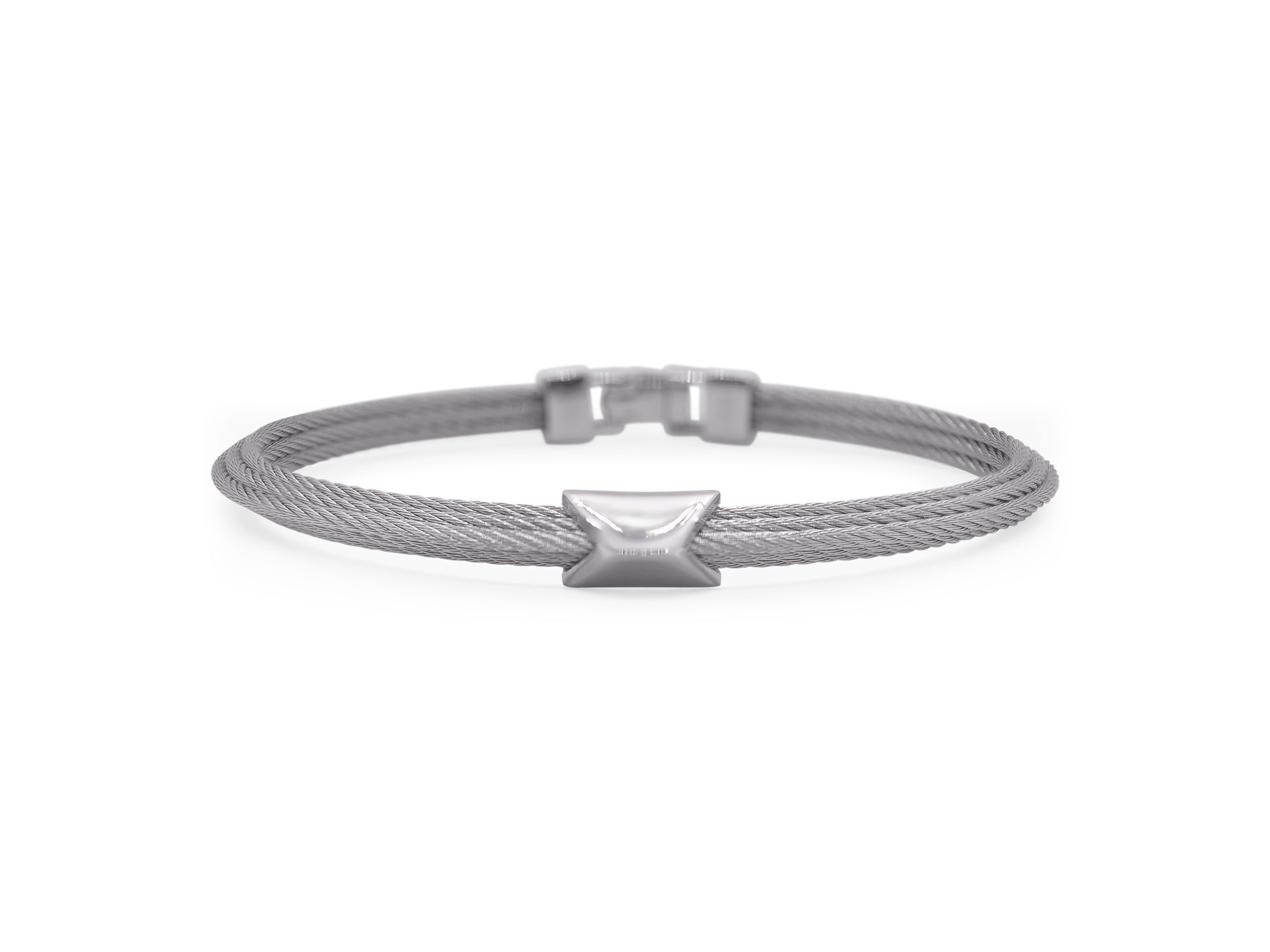 ALOR Men's Grey Cable Triangle Station Edge Bracelet – Luxury Designer ...