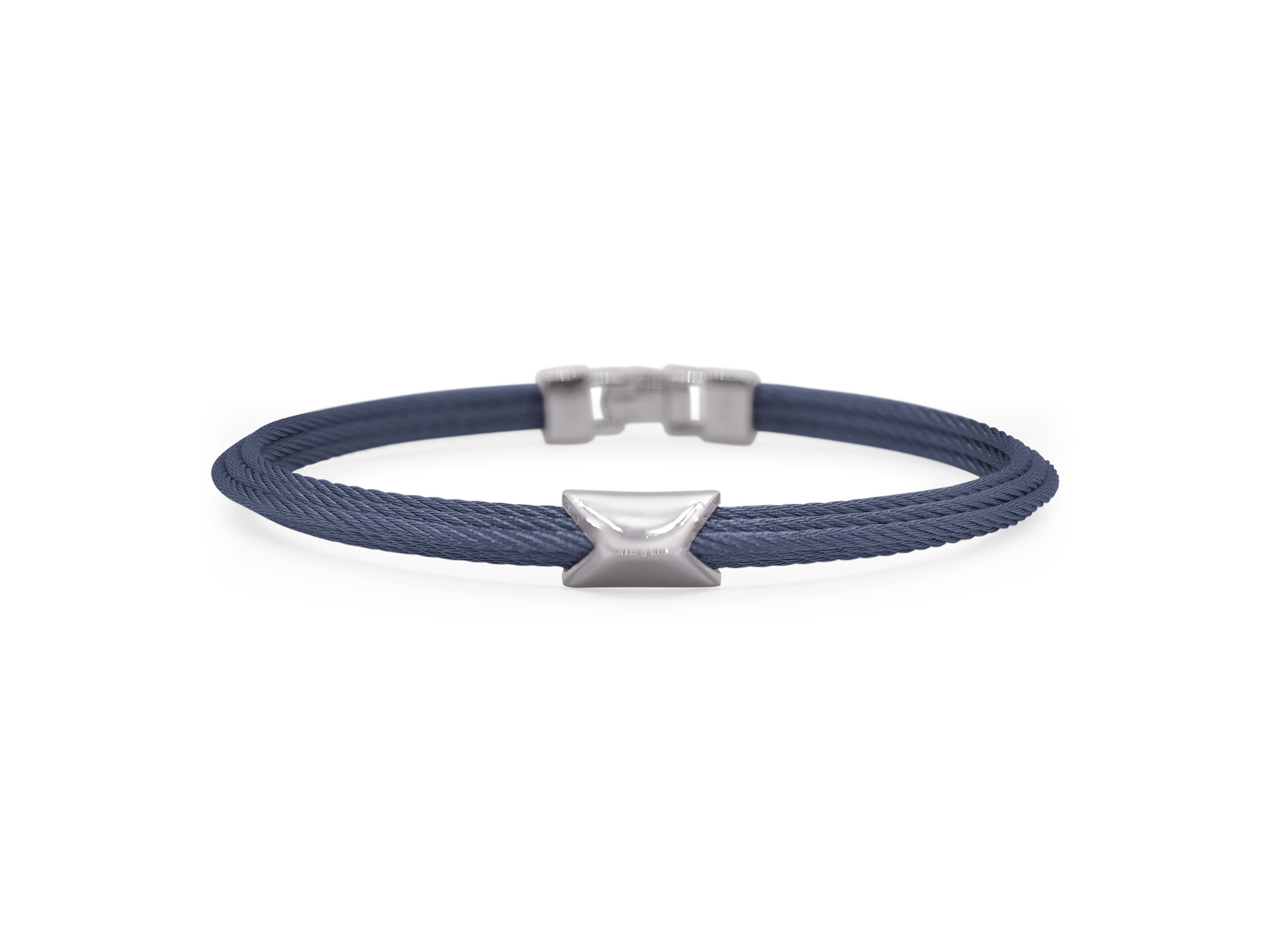 Alor Men's Blueberry Cable Triangle Station Edge Bracelet (Size: Size 7)